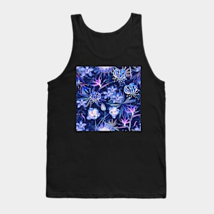 Tropical floral blue lilac repeating pattern Tank Top